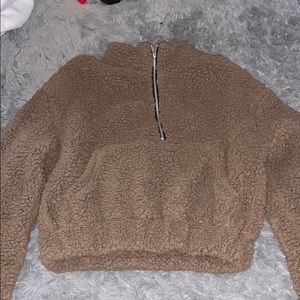 Cropped half zip hoodie